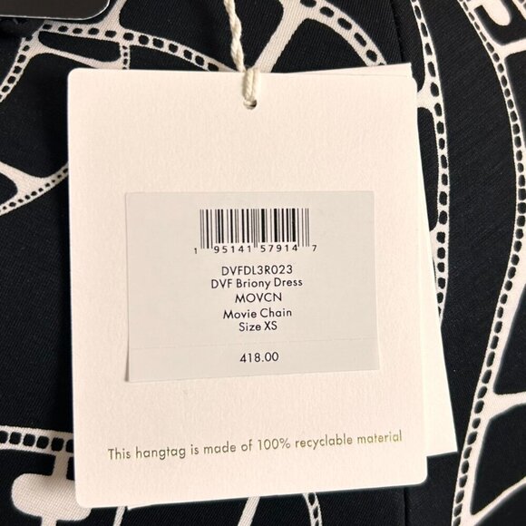 NWT DVF Diane Von Furstenburg Briony Movie Chain A-line Dress Knee Length Sz XS - Picture 7 of 11